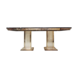 Table à manger en chrome et lucite