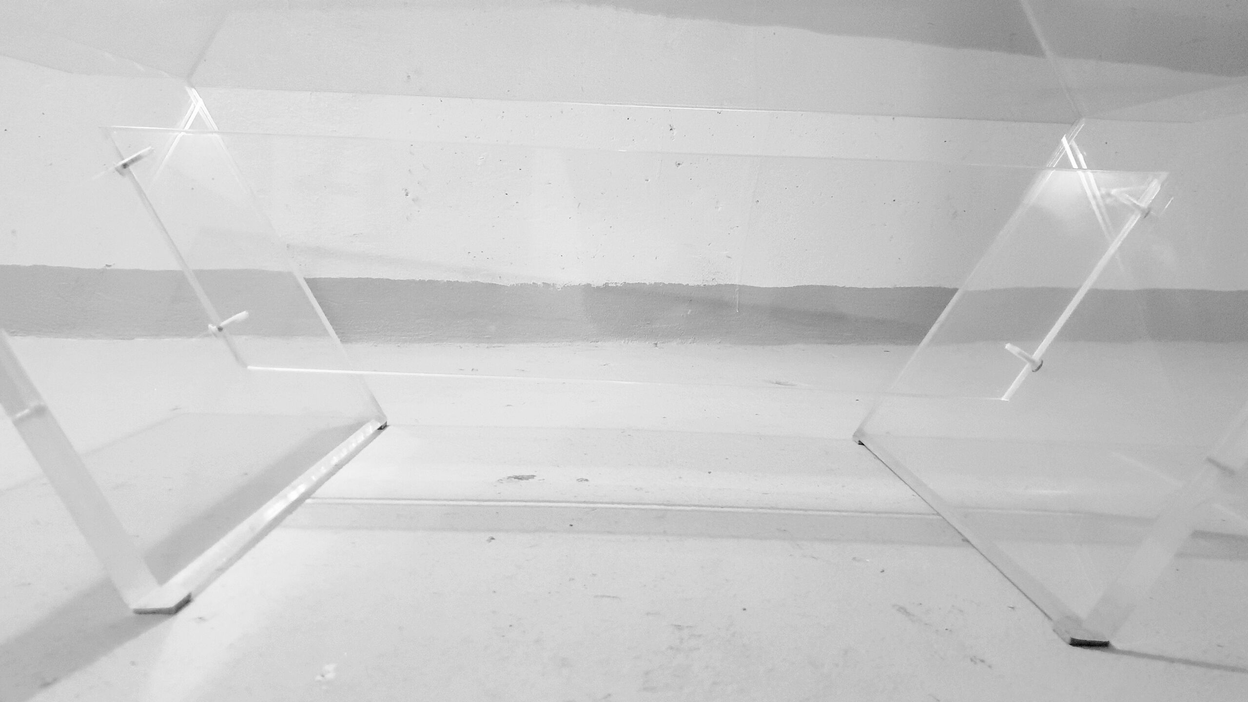 Glass and plexiglass coffee table 1970