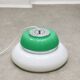 Italian Space Age Lamp in Green in White & Green Plexiglas and Chrome, 70s