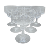 Service de 6 coupes à champagne en cristal
