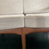 Vintage Scandinavian teak lounge — 3-seater sofa and two armchairs.