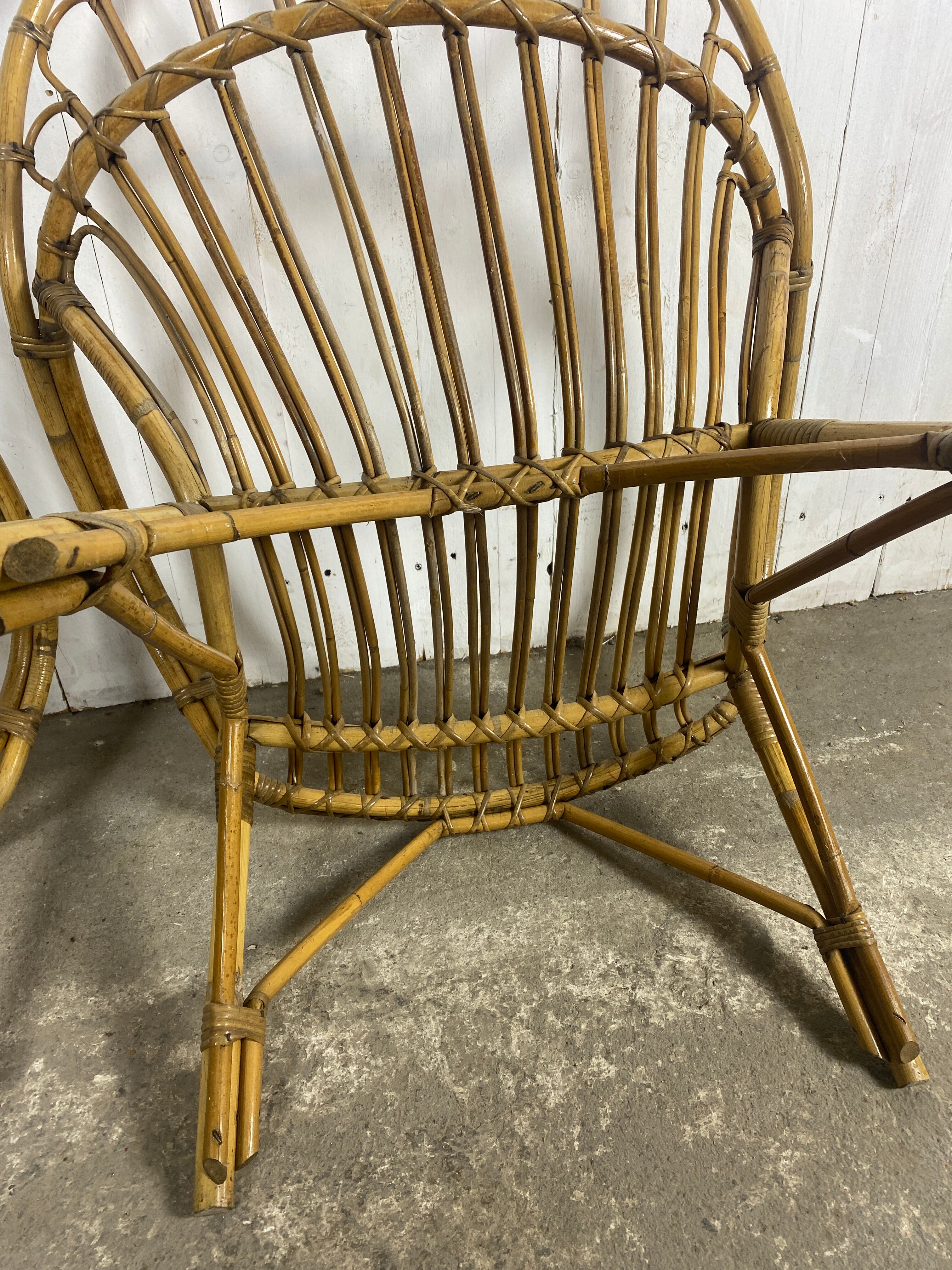 Paire de fauteuils rotin