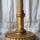 Golden wood floor lamp