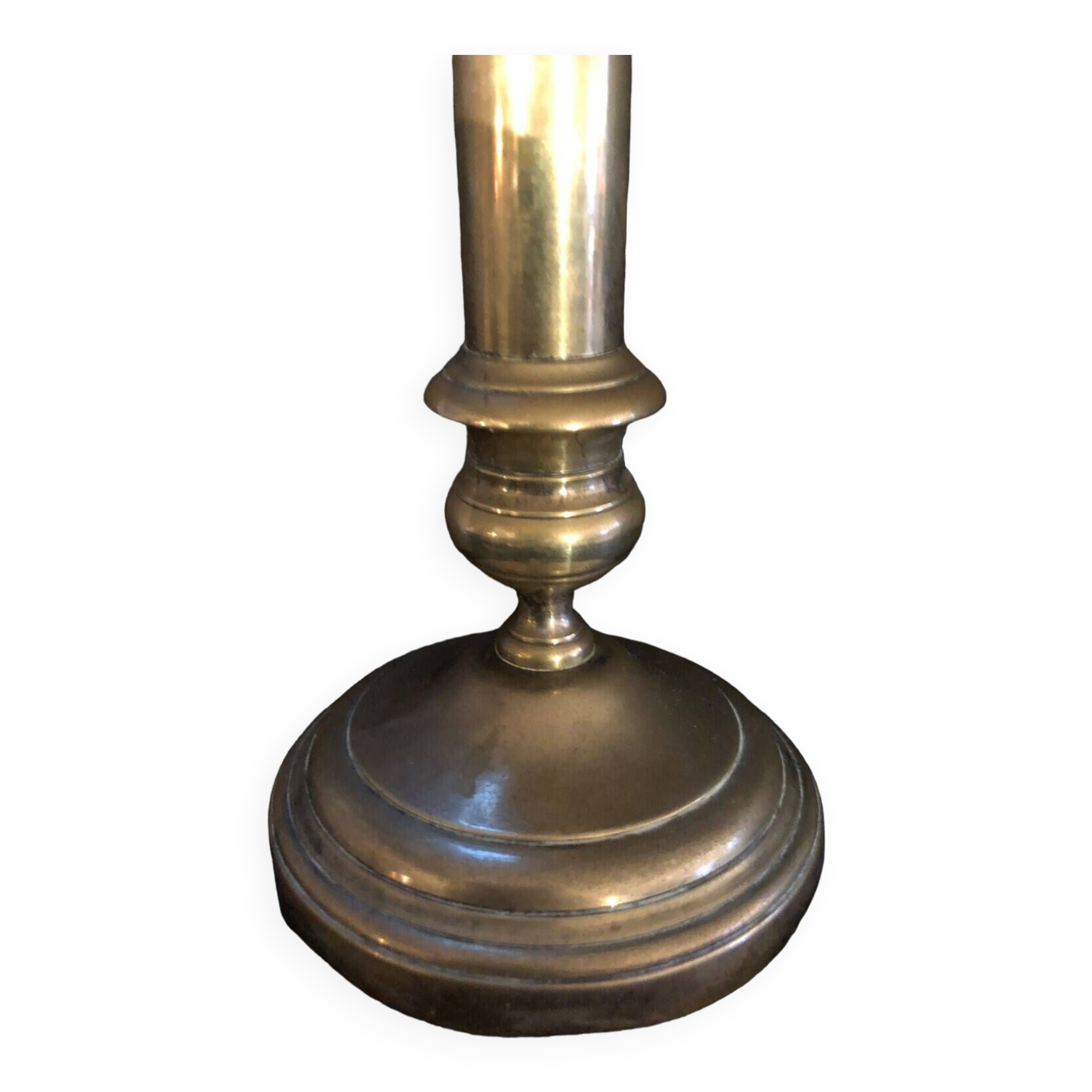 Bronze torch candle holder early 20th century