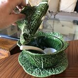 Cabbage tureen in barbotine