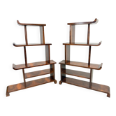 Pair of rare stepped shelves / room dividers in antique Art Deco style.