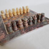 Chess game with vintage onyx board