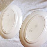 2 vintage Sarreguemines dishes, table service dishes with floral hand decoration