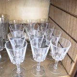 12 cut crystal wine glasses, 1970