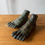 Bronze foot signed S. Gronnier and its plaster print