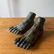 Bronze foot signed S. Gronnier and its plaster print