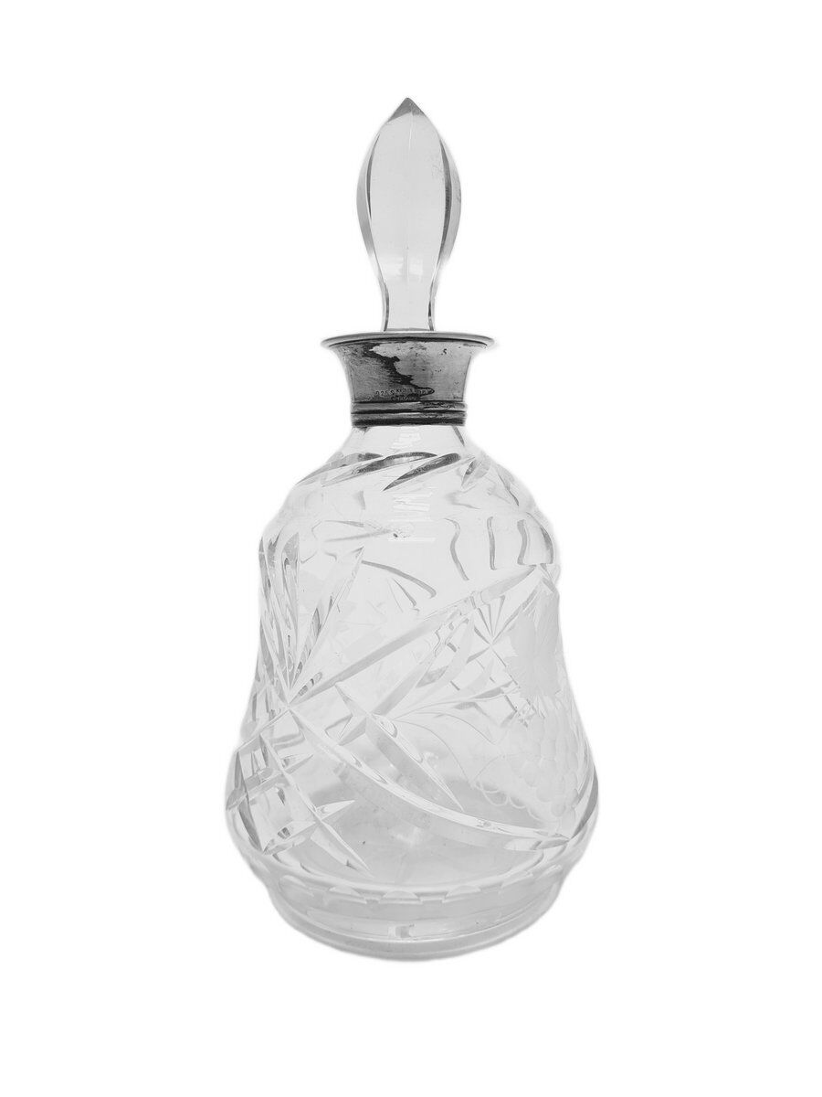 Art Deco crystal silver carafe, Denmark, 1930s