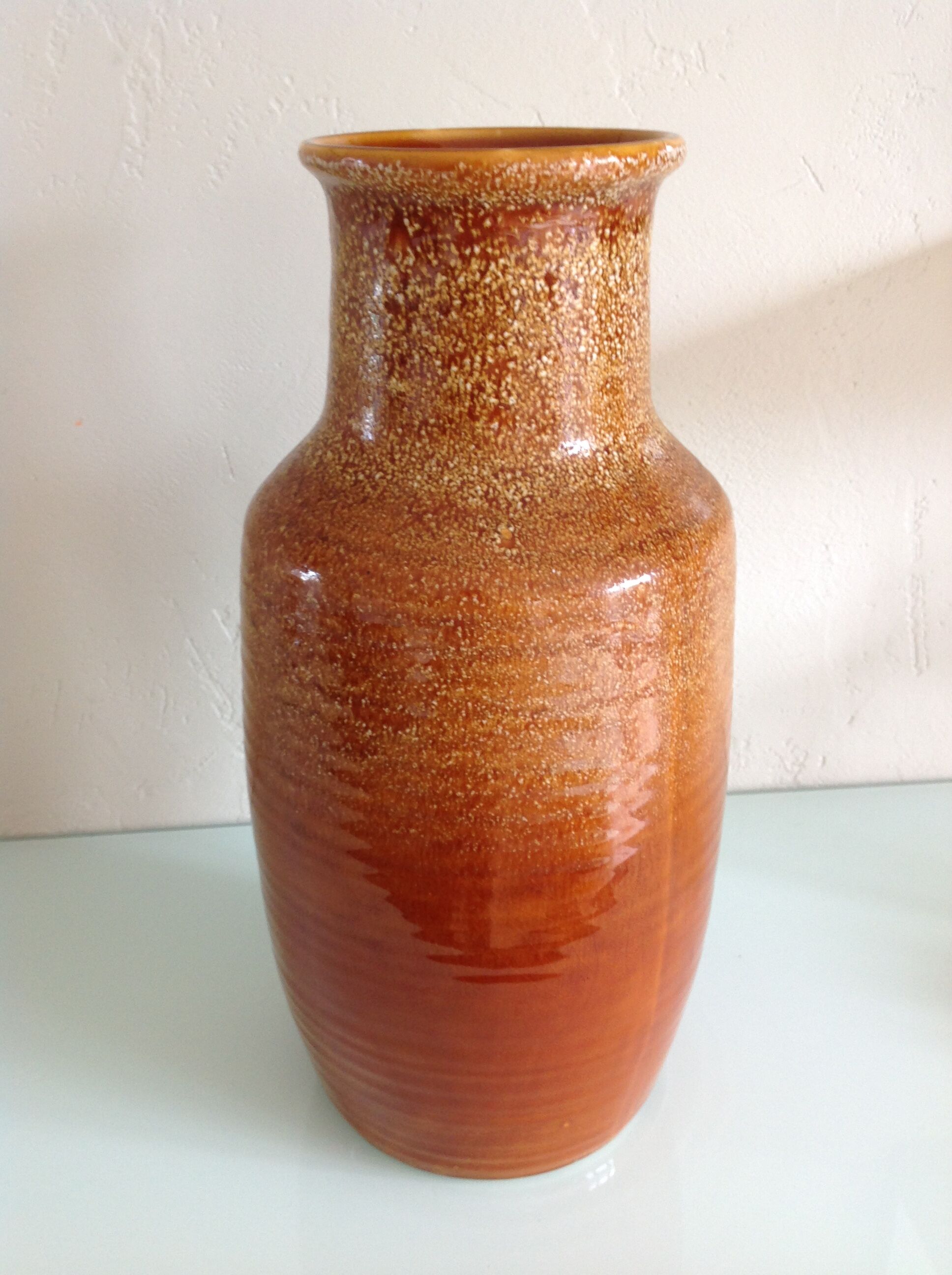 St Clement ceramic brown vase vintage 60-70s
