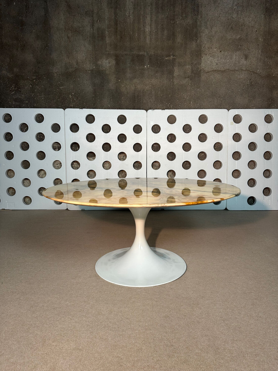 Mid-Century Coffee Table - Marble Tulip Base - Honsel Germany -1960