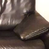 Vintage Scandinavian sofa in black leather