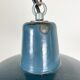 Industrial blue enamel pendant lamp, 1960s