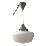 Industrial pendant lamp opaline Art Deco style – 50s/60s