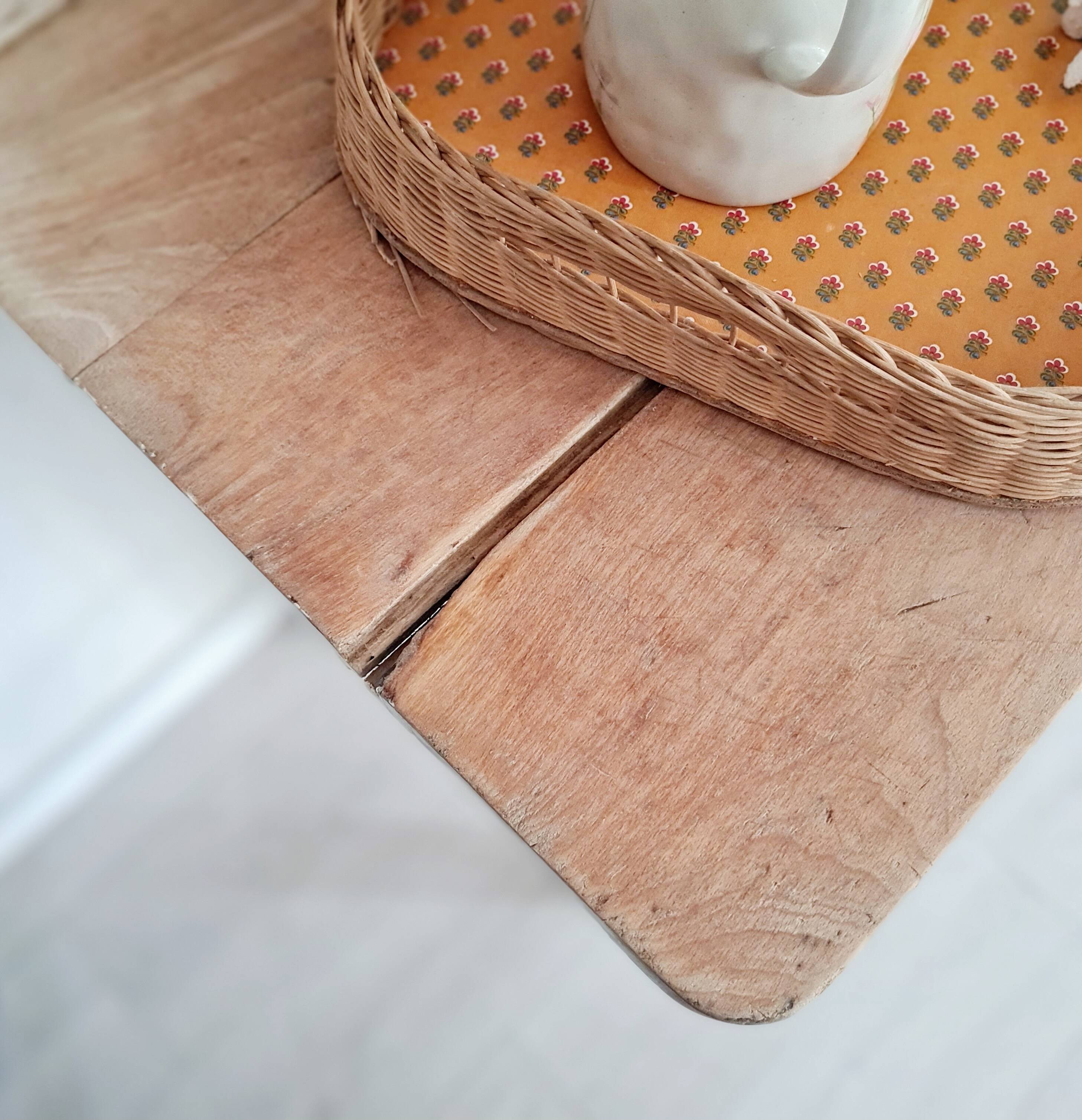Antique counter, wooden work table.