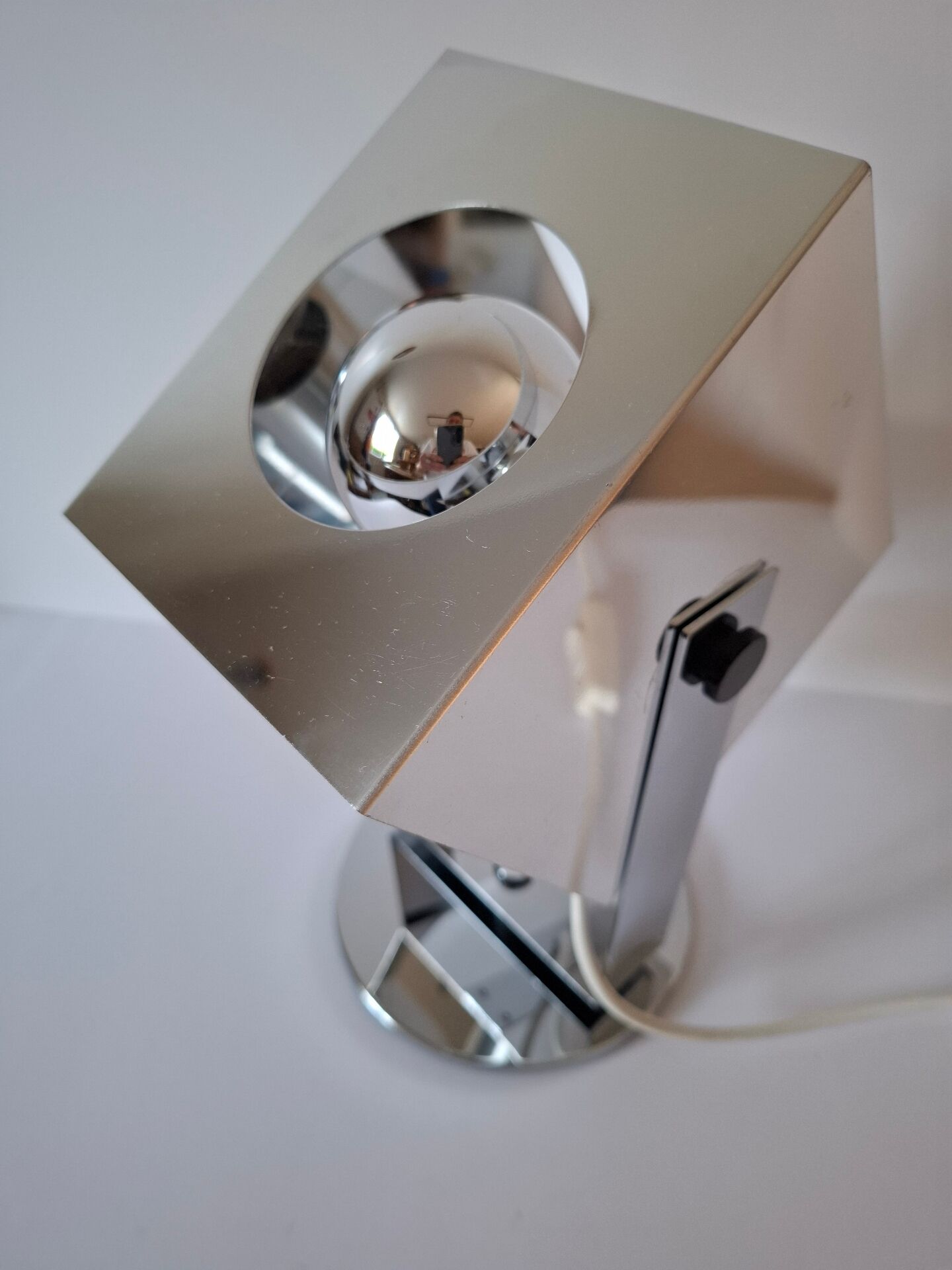 Lampe métal chromé 70's