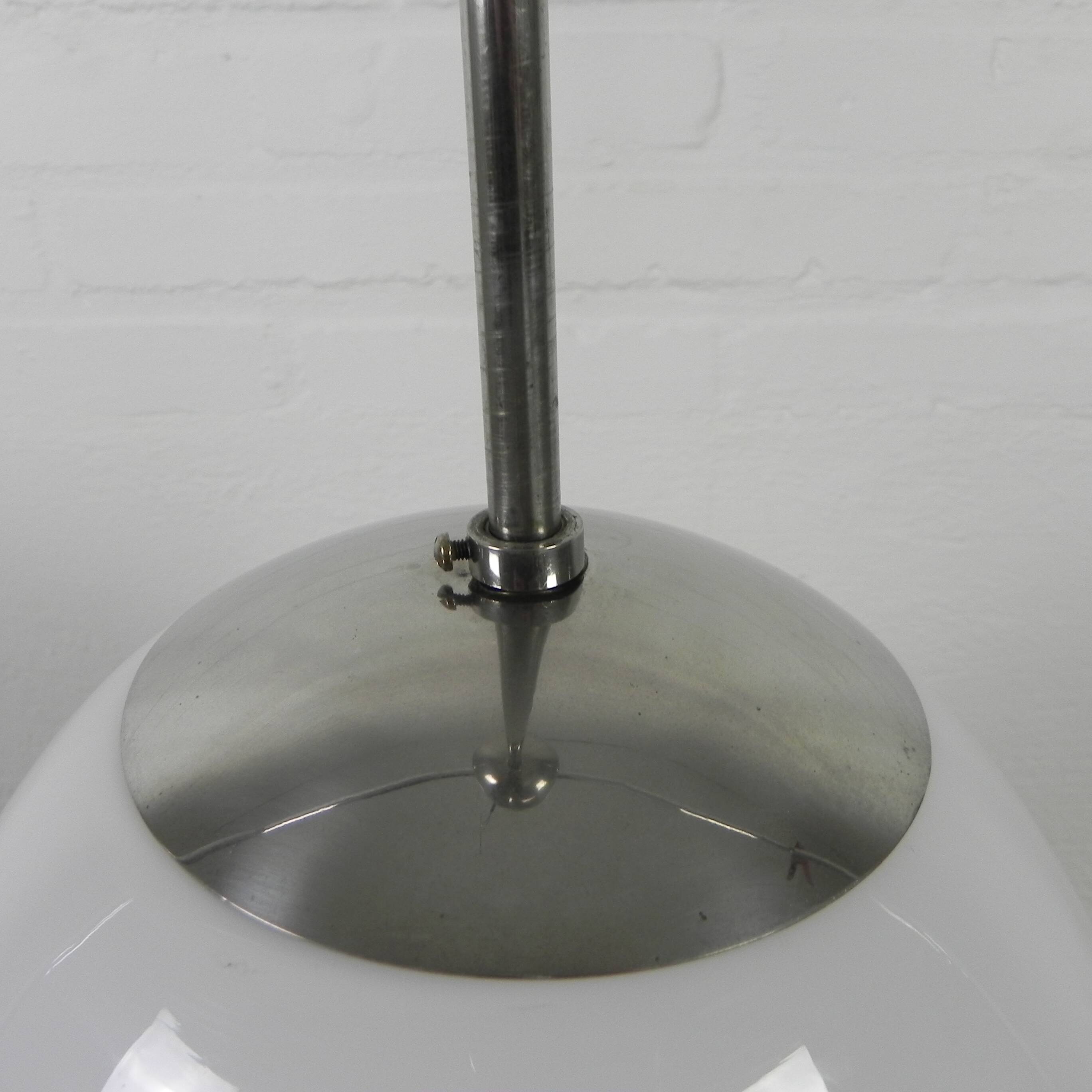 Old school lamp with large glass ball in opal glass, 1930s