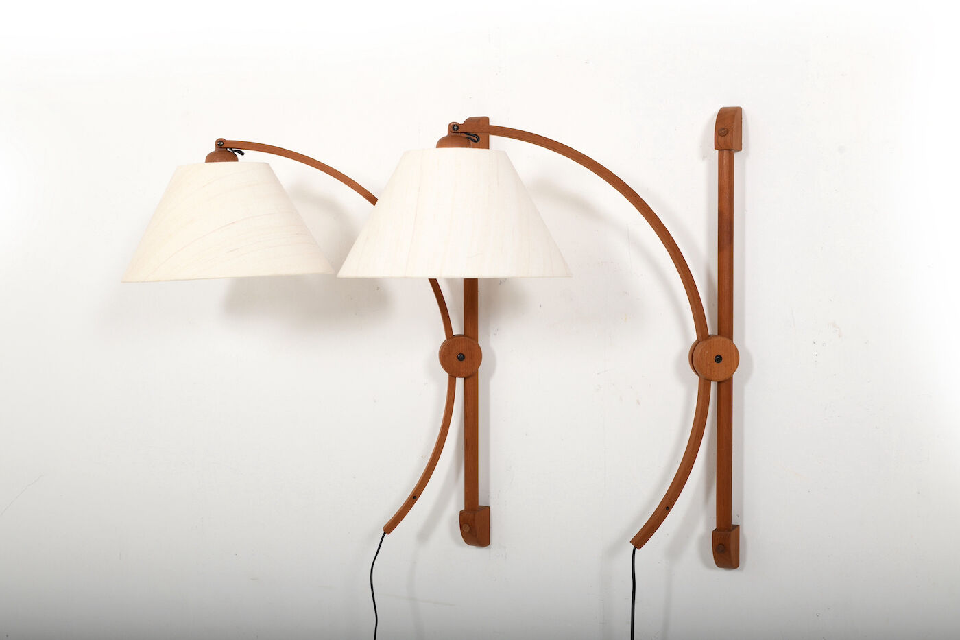 Pair of teak wall lamps by Domus Denmark 1970s