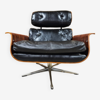 Fauteuil Lounge cuir 1970