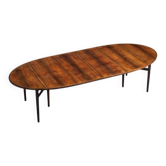 Table à manger ovale Arne Vodder modèle 212 en palissandre Sibast Danemark 1960