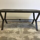 Wrought iron table slate tiles 1960