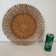 Vintage mirror 1960 sun rattan flower wicker - 37 cm