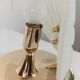 Vintage Murano glass table lamp – leaf-shaped shade with a gold metal base – Italy 1980s