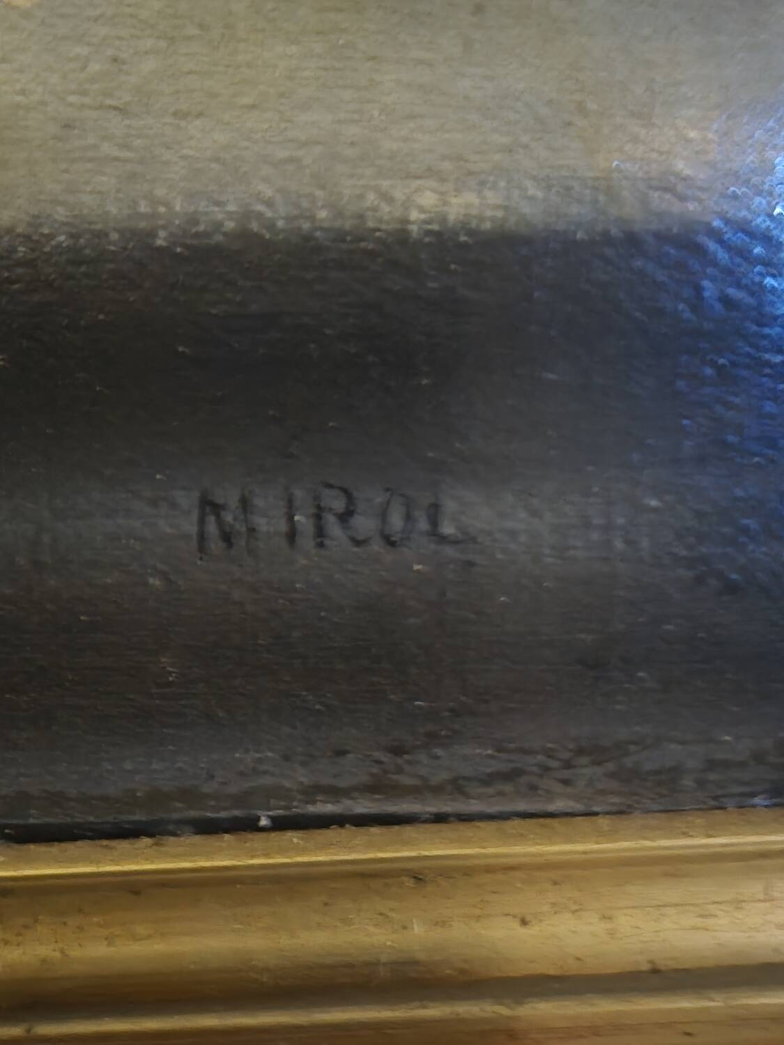 Oil on canvas with bouquet