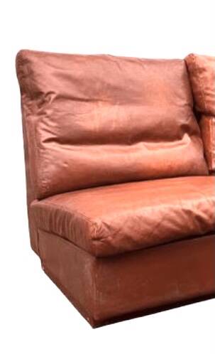 Vintage Scandinavian 3-seater leather sofa