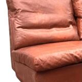 Vintage Scandinavian 3-seater leather sofa