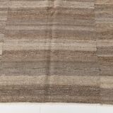 8x10 Brown & Beige Striped Large Kilim Rug, 225x309Cm