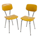 Pair of mustard-colored 70s welded Skai chairs