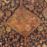 Antique tribal qashqai rug 275x157 cm, medium, oriental carpet truly shabby chic