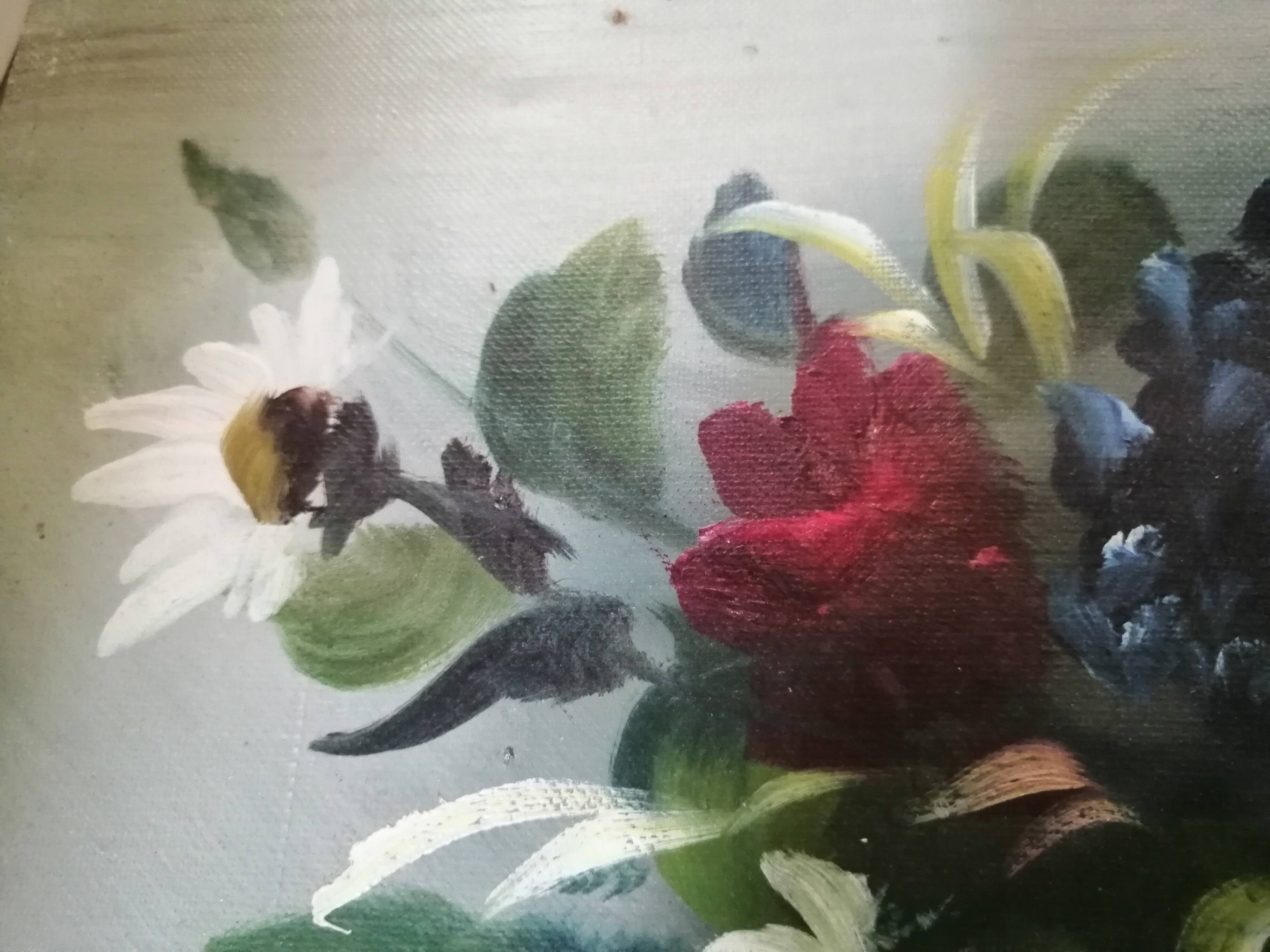 Still life with daisies and flowers in vase