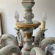 Old chandelier Capodimonte porcelain Italy 6 arms