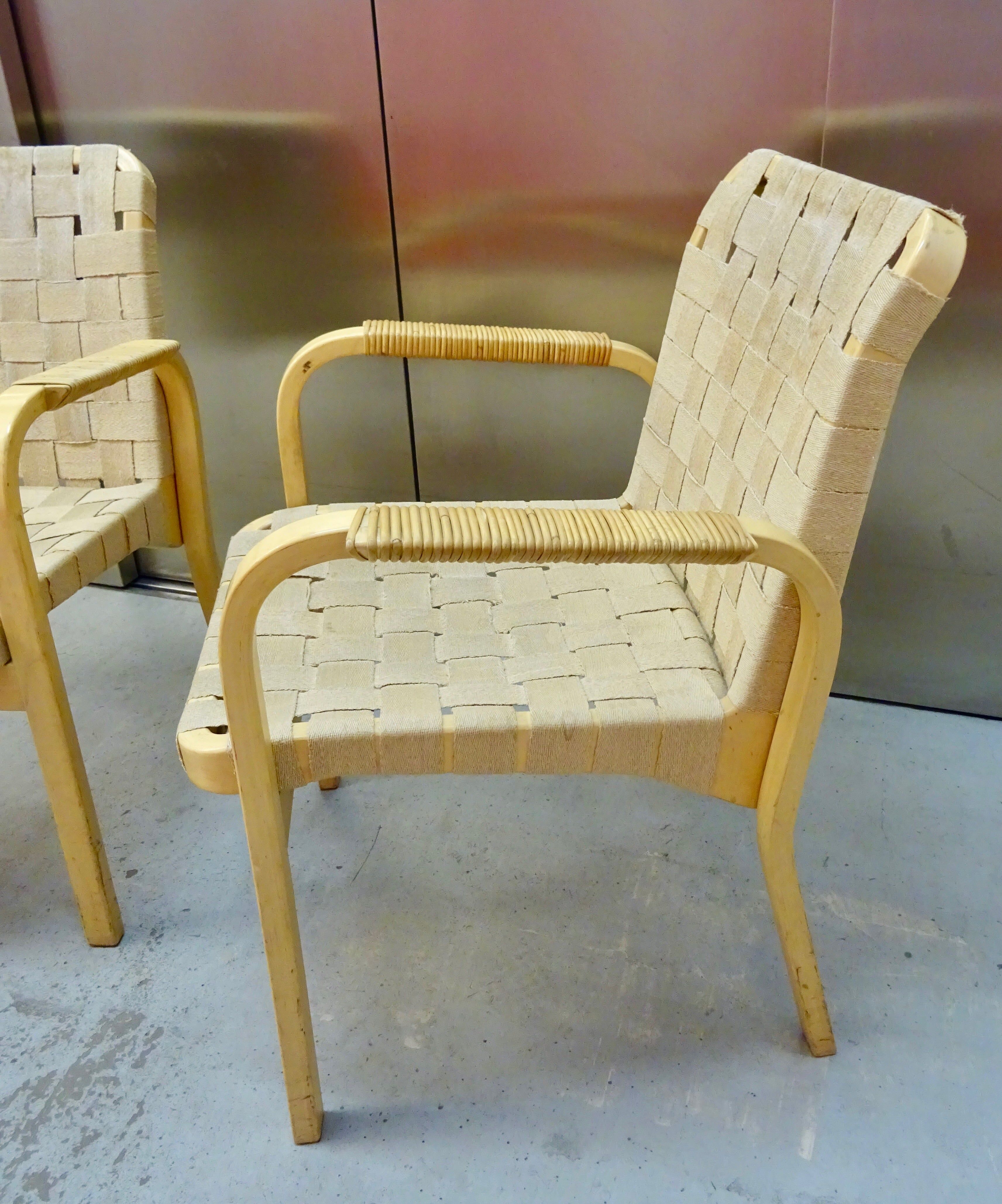 Pair of chairs model 45 by Alvar Aalto, circa 1950