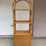 Meuble étagère en rotin et bambou