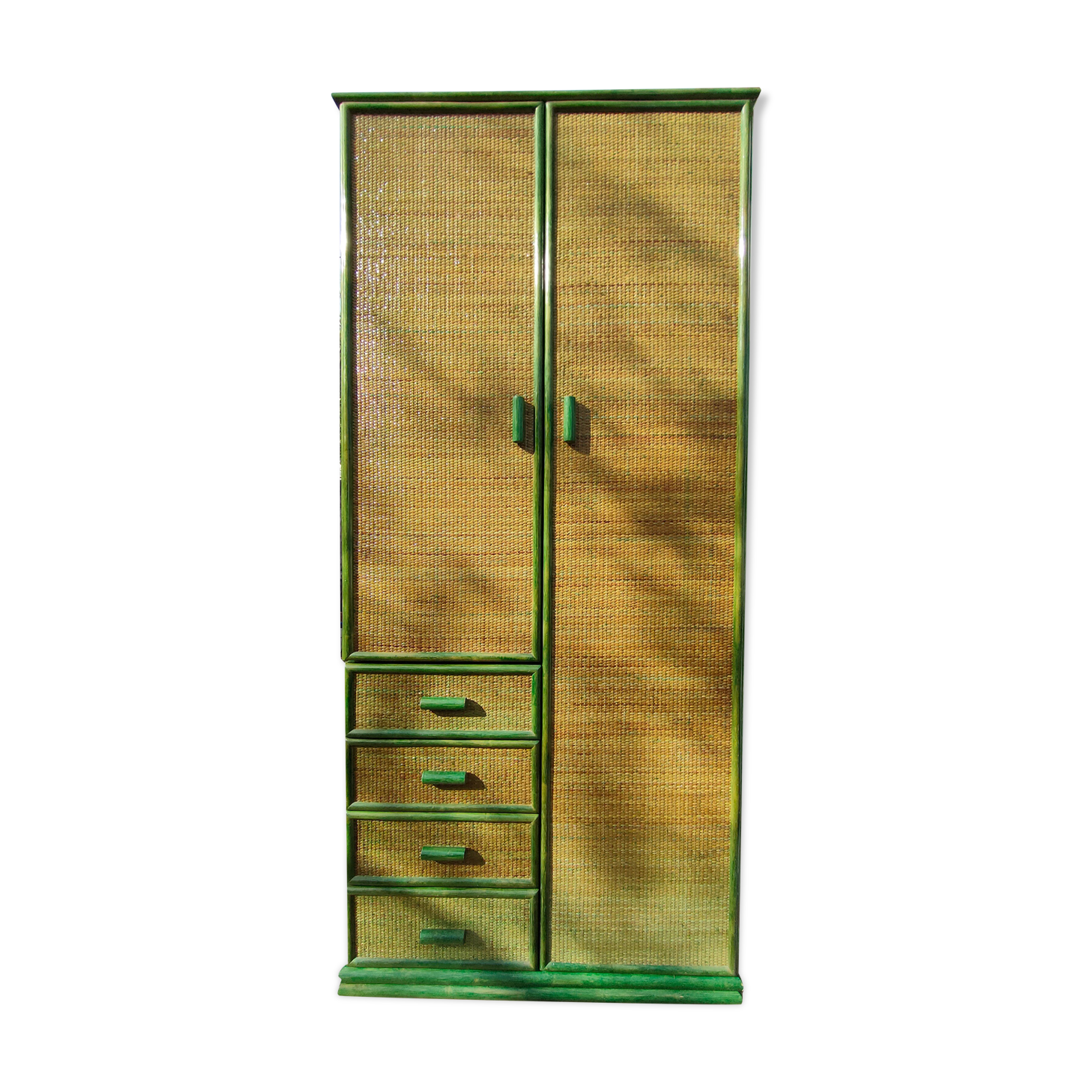 Armoire Roche Bobois vintage cannage rotin