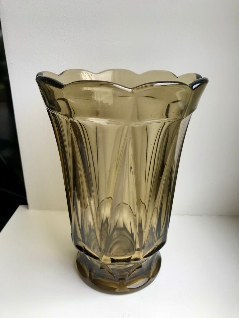 Smoked glass vase 70s