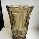 Smoked glass vase 70s