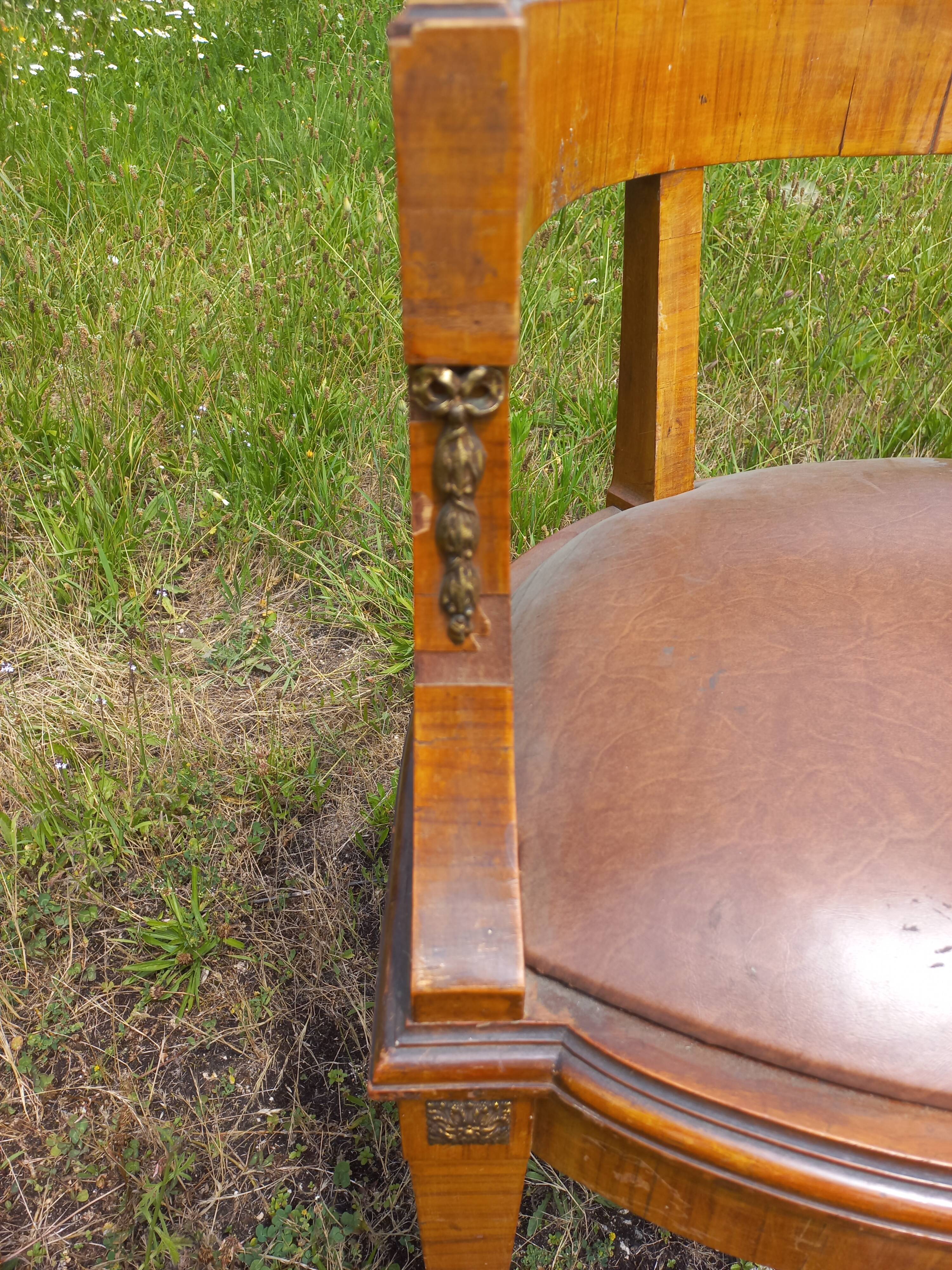 Rosewood and bronze office chair