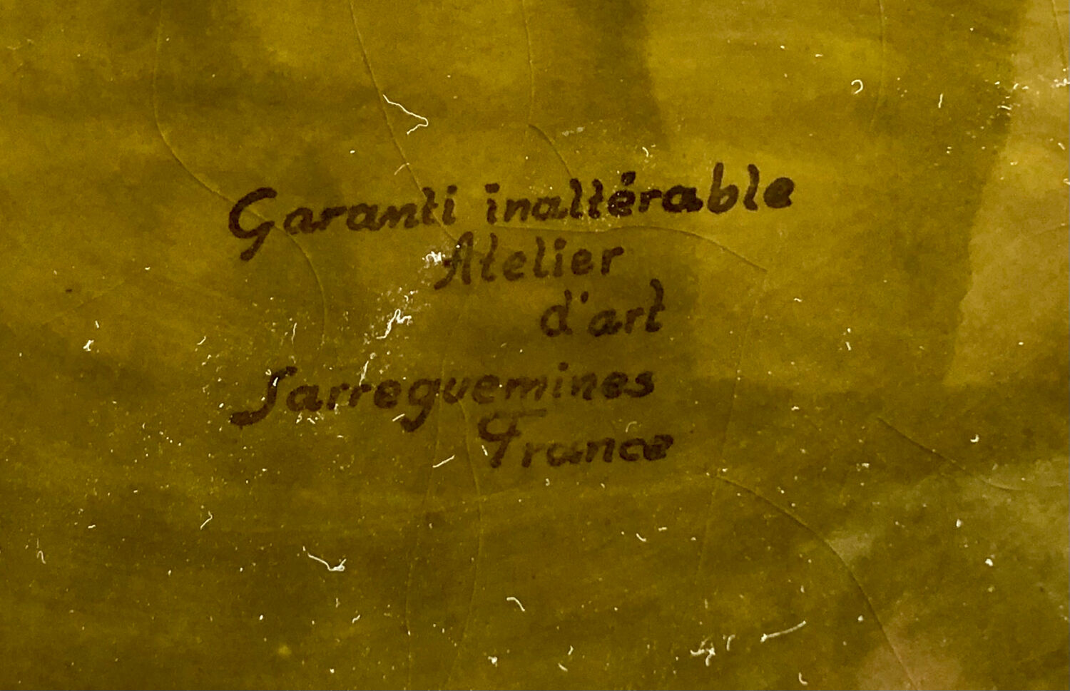 Plat feuille de fougère barbotine Sarreguemines