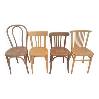 Set 4 chaises bistrot dépareillées