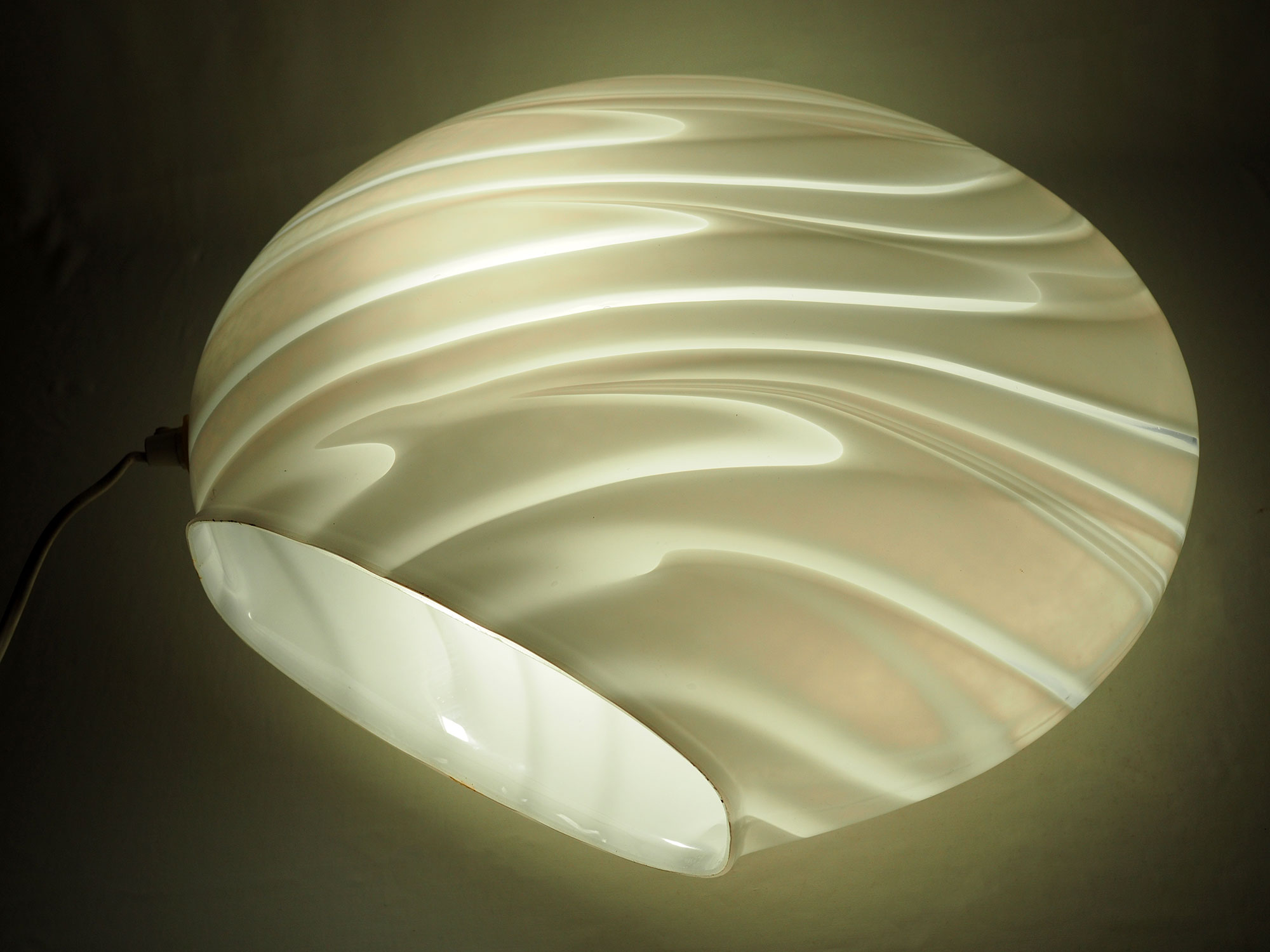 Italian art glass disc table lamp by Vetri Murano, 1970