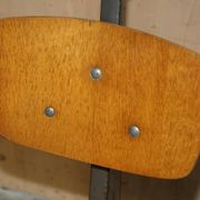 Six vintage mid-century modern folding stadium seats with new bases.