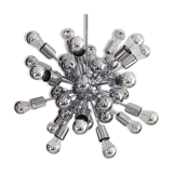 Chandelier sputnik by goffredo reggiani in chrome, made in italy 1970