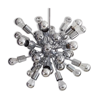 Chandelier sputnik by goffredo reggiani in chrome, made in italy 1970